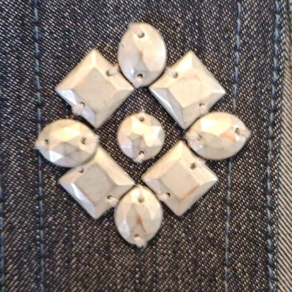 Ruby Red Embellished Denim Jacket - Picture 9 of 10